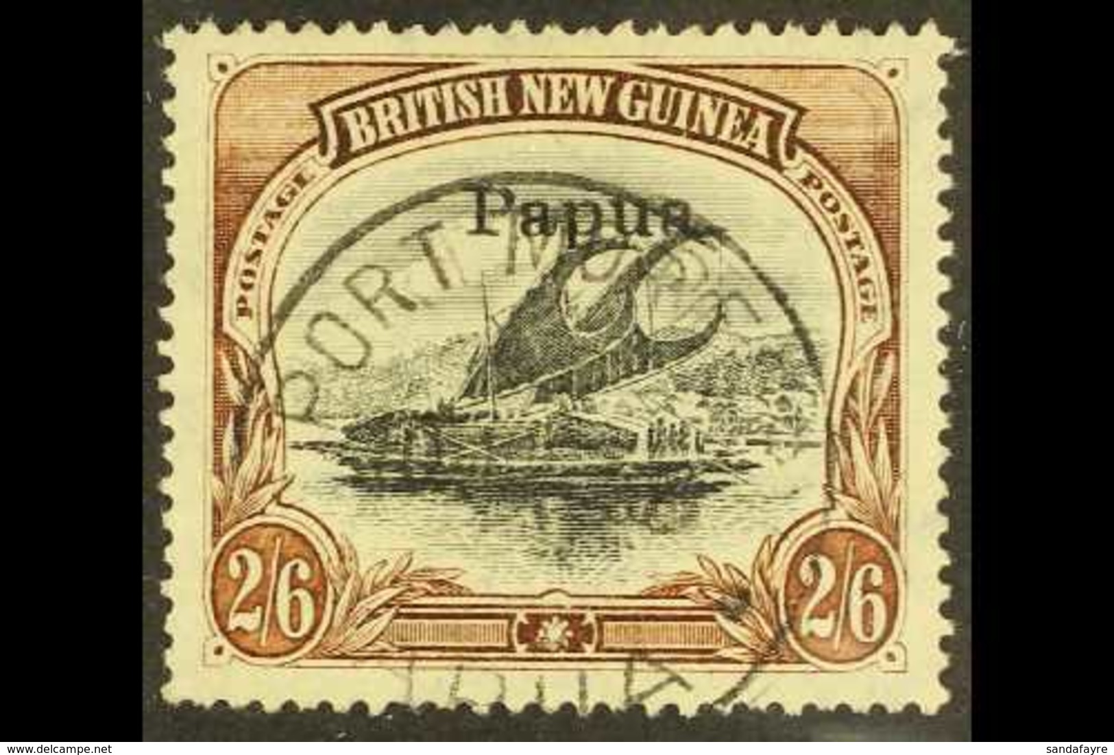 1907 2s6d Black And Brown Small Opt, Wmk Vertical With Comb Perf., SG 45a, Very Fine Used. For More Images, Please Visit - Papua-Neuguinea