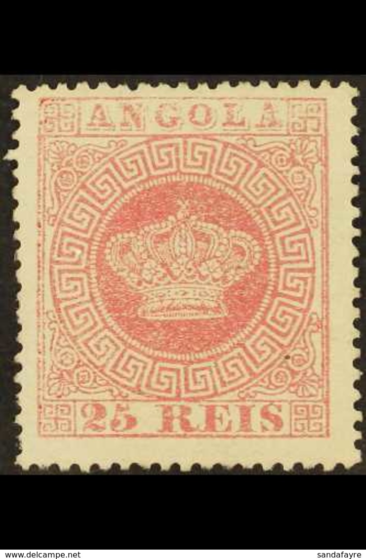 ANGOLA 1875 25r Rose-carmine, Perf.14, Afinsa 4, SG 24, Mint No Gum, 2012 Dias Photo Certificate Accompanies. Scarce, Ca - Andere & Zonder Classificatie