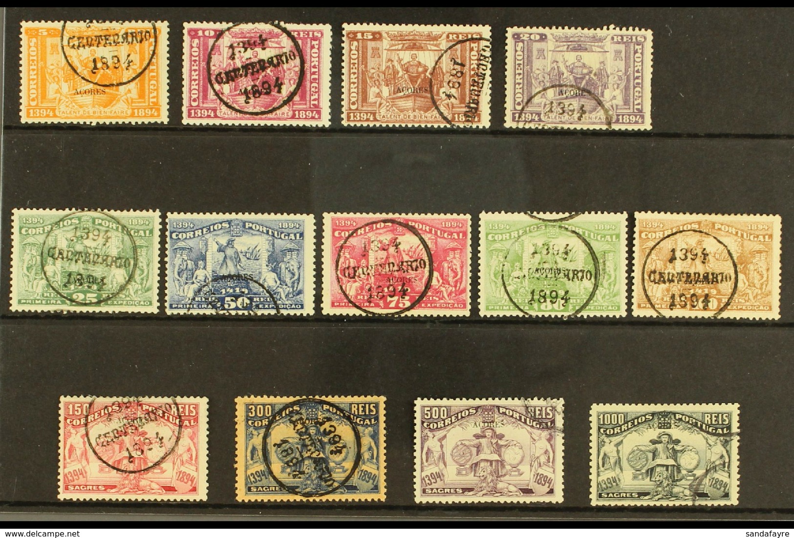 AZORES 1894 Henry The Navigator Complete Set, SG 143/55, Afinsa 60/72, Fine Used (13 Stamps) For More Images, Please Vis - Sonstige & Ohne Zuordnung