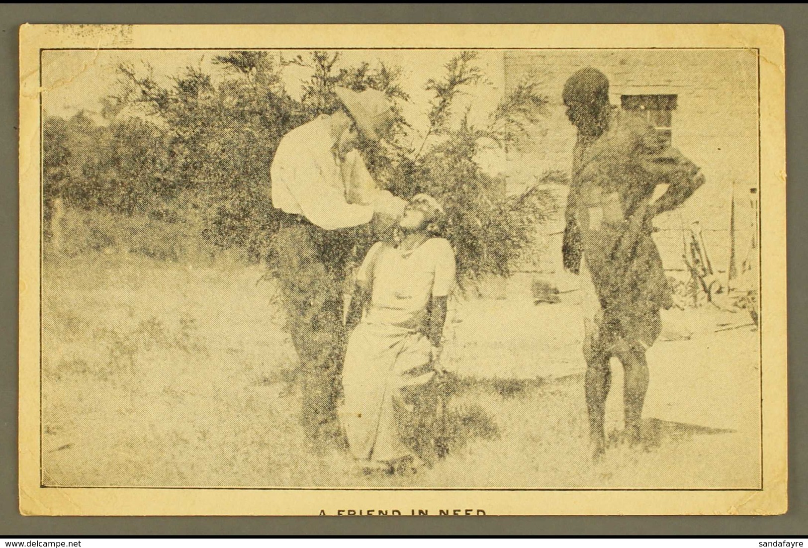 1914 MISSIONARY POSTAL HISTORY PICTURE POST CARD Printed By The Rhodesian Mission Press, Titled "A Friend In Need" Sent  - Andere & Zonder Classificatie