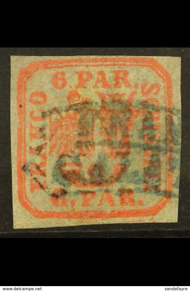 1862-64 6p Vermilion Handstruck On Wove Paper (SG 30, Michel 9 Ixa), Used With "Franco / Galata" Boxed Cancel, Four Clea - Andere & Zonder Classificatie