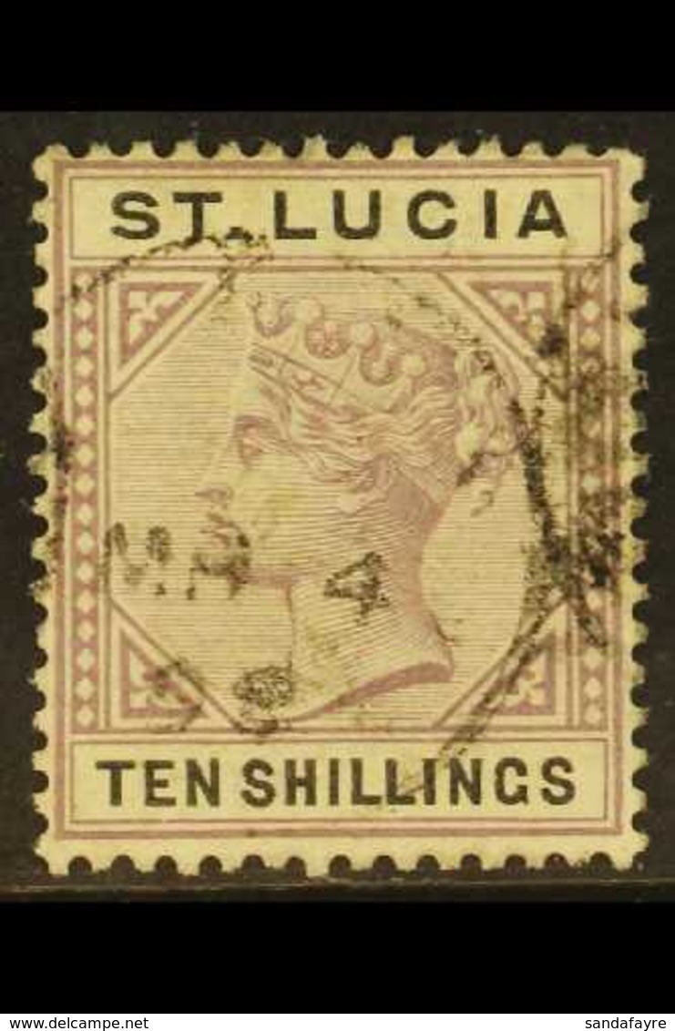 1891-98 10s Dull Mauve & Black, SG 52, Very Fine Used. For More Images, Please Visit Http://www.sandafayre.com/itemdetai - St.Lucia (...-1978)