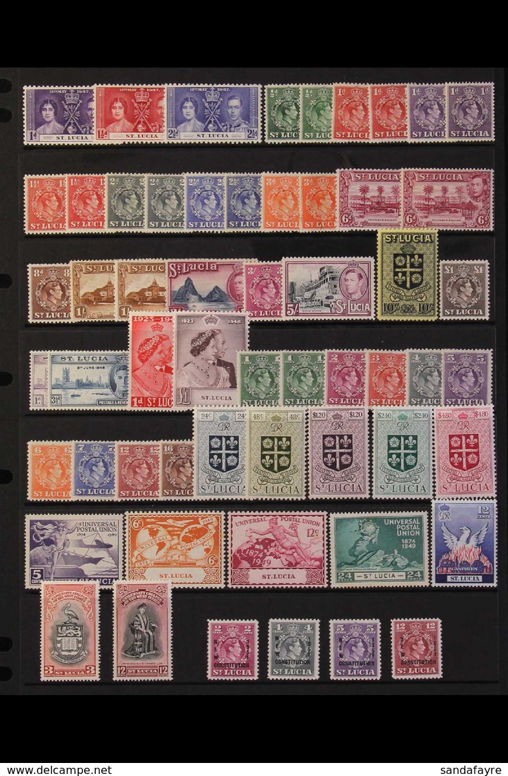 1937-1951 COMPLETE MINT COLLECTION An Attractive, ALL DIFFERENT Complete KGVI Very Fine Mint Collection Presented On A S - St.Lucia (...-1978)
