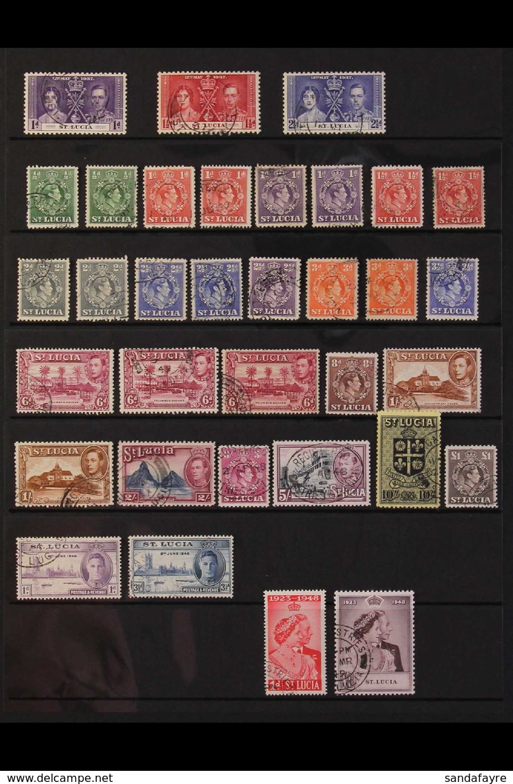 1937-51 COMPLETE USED COLLECTION. A Complete Used Collection That Includes Most Listed Additional Perf Variants & Shades - St.Lucia (...-1978)