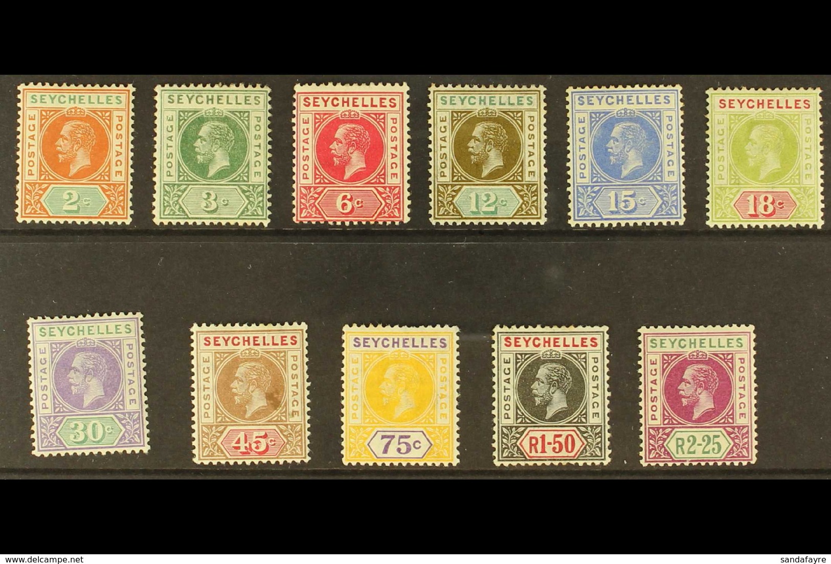 1912-16 KGV Complete Set, SG 71/81, Very Fine Mint. Fresh! (11 Stamps) For More Images, Please Visit Http://www.sandafay - Seychellen (...-1976)