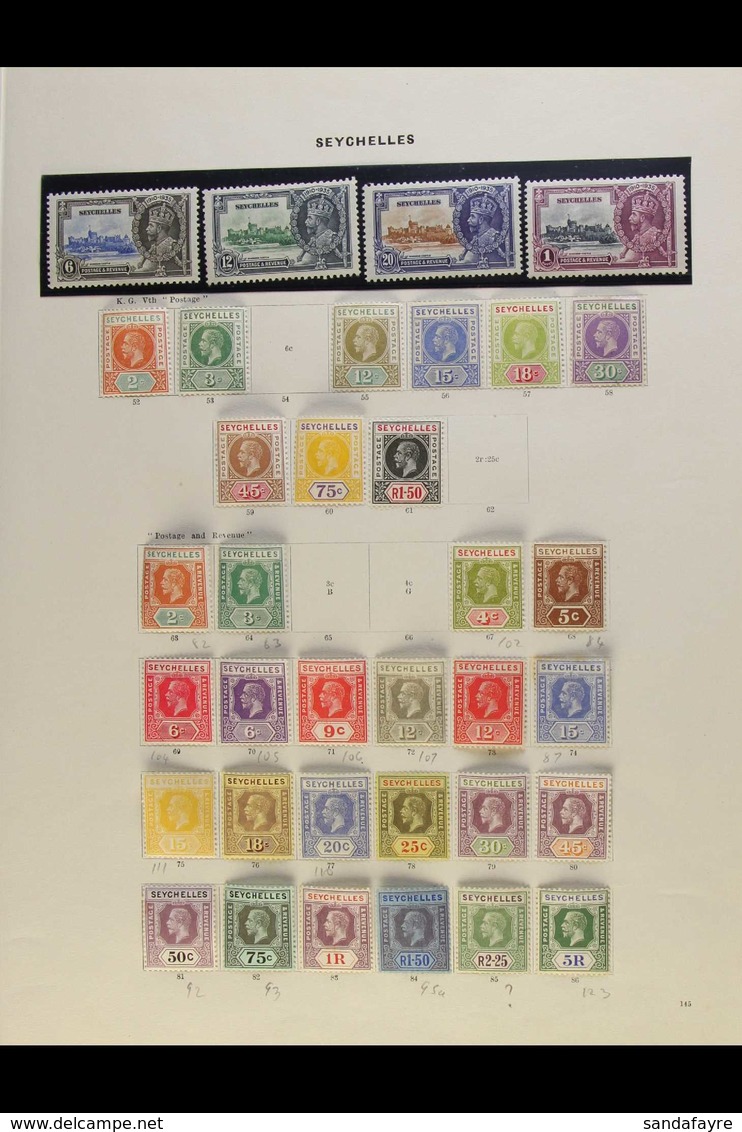 1912-36 MINT KGV COLLECTION Presented On A Printed Pages With 1912-16 Range With Most Values To 1r50, 1917-32 Range Of A - Seychellen (...-1976)