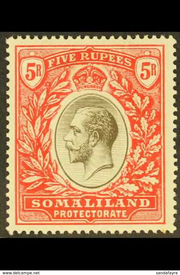 1912-19 5r Black & Scarlet, SG 72, Very Fine Mint For More Images, Please Visit Http://www.sandafayre.com/itemdetails.as - Somaliland (Protectoraat ...-1959)