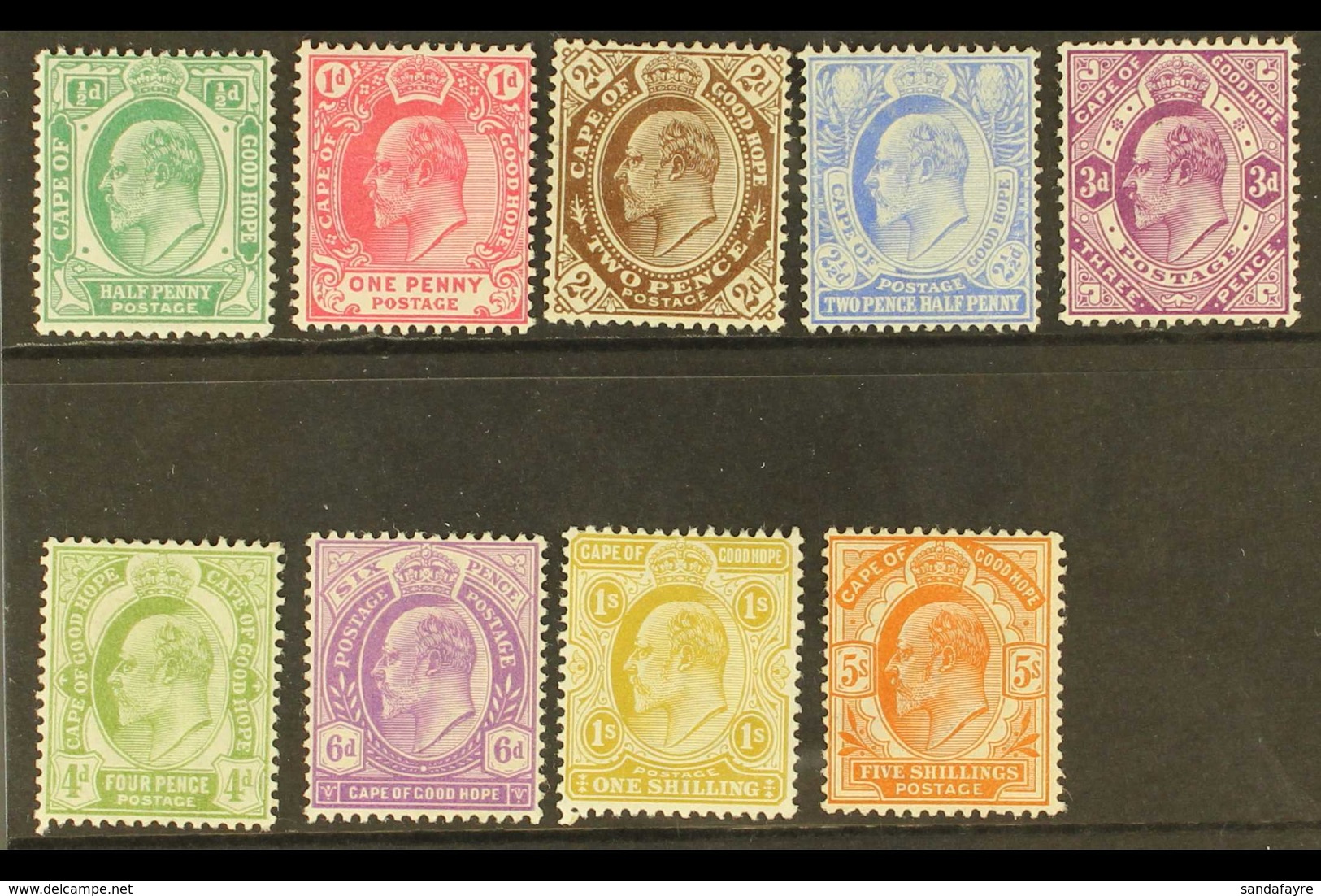CAPE OF GOOD HOPE 1902-04 Complete Set, SG 70/78, Very Fine Mint. (9 Stamps) For More Images, Please Visit Http://www.sa - Sin Clasificación