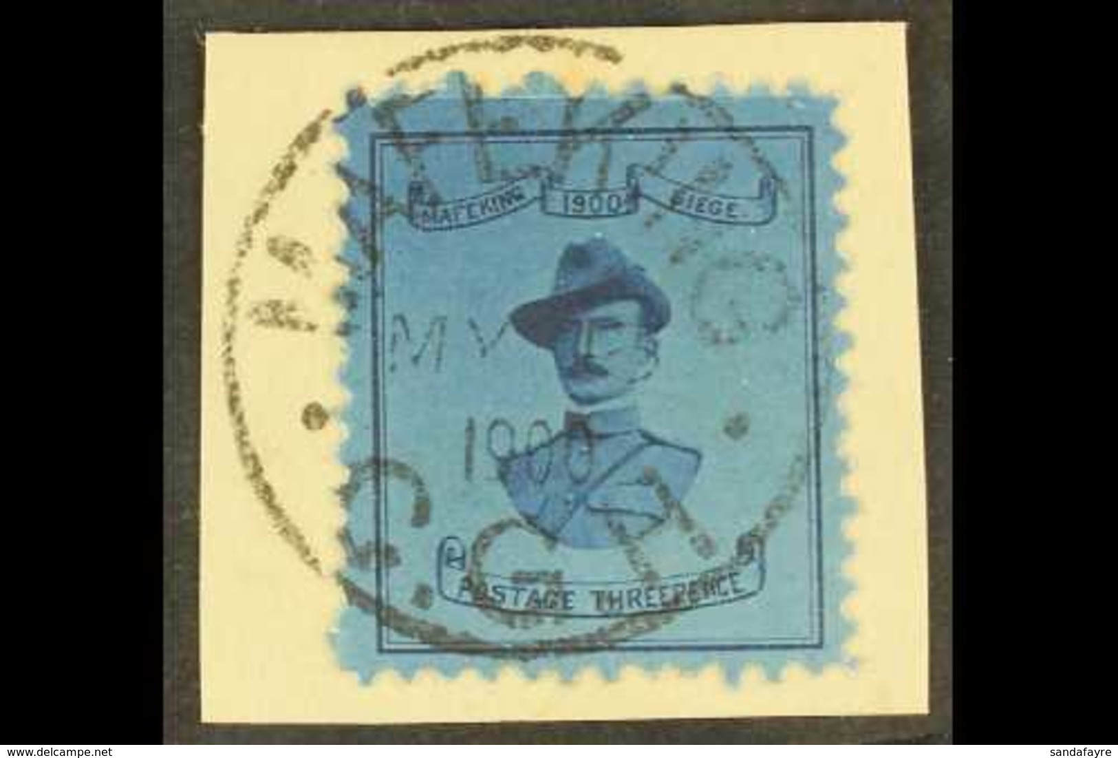 MAFEKING SIEGE 1900 3d Deep Blue On Blue, Narrow Type Baden-Powell, SG 20, Fine Used On A Neat Piece Tied By May 16th Ma - Sin Clasificación