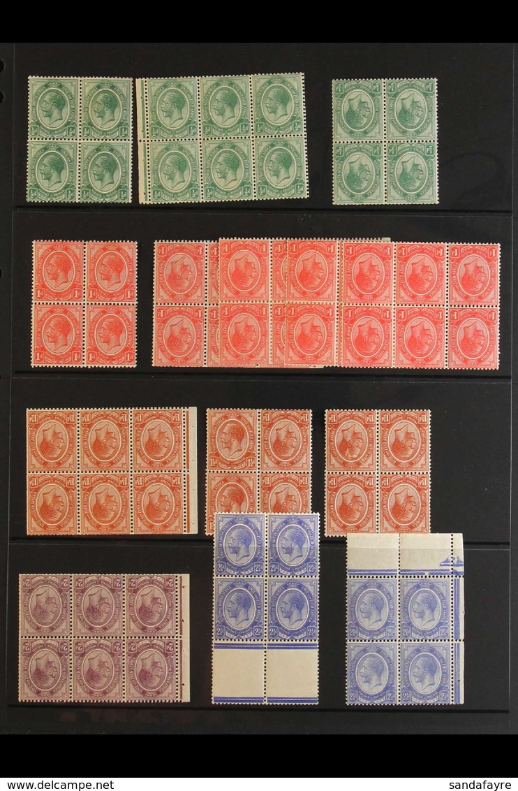 1913 GEO V "HEADS" BLOCKS COLLECTION Fine Mint Range Of Blocks, With Vals To 4d Including Tete-beche Pairs, Note ½d, 1d, - Sin Clasificación