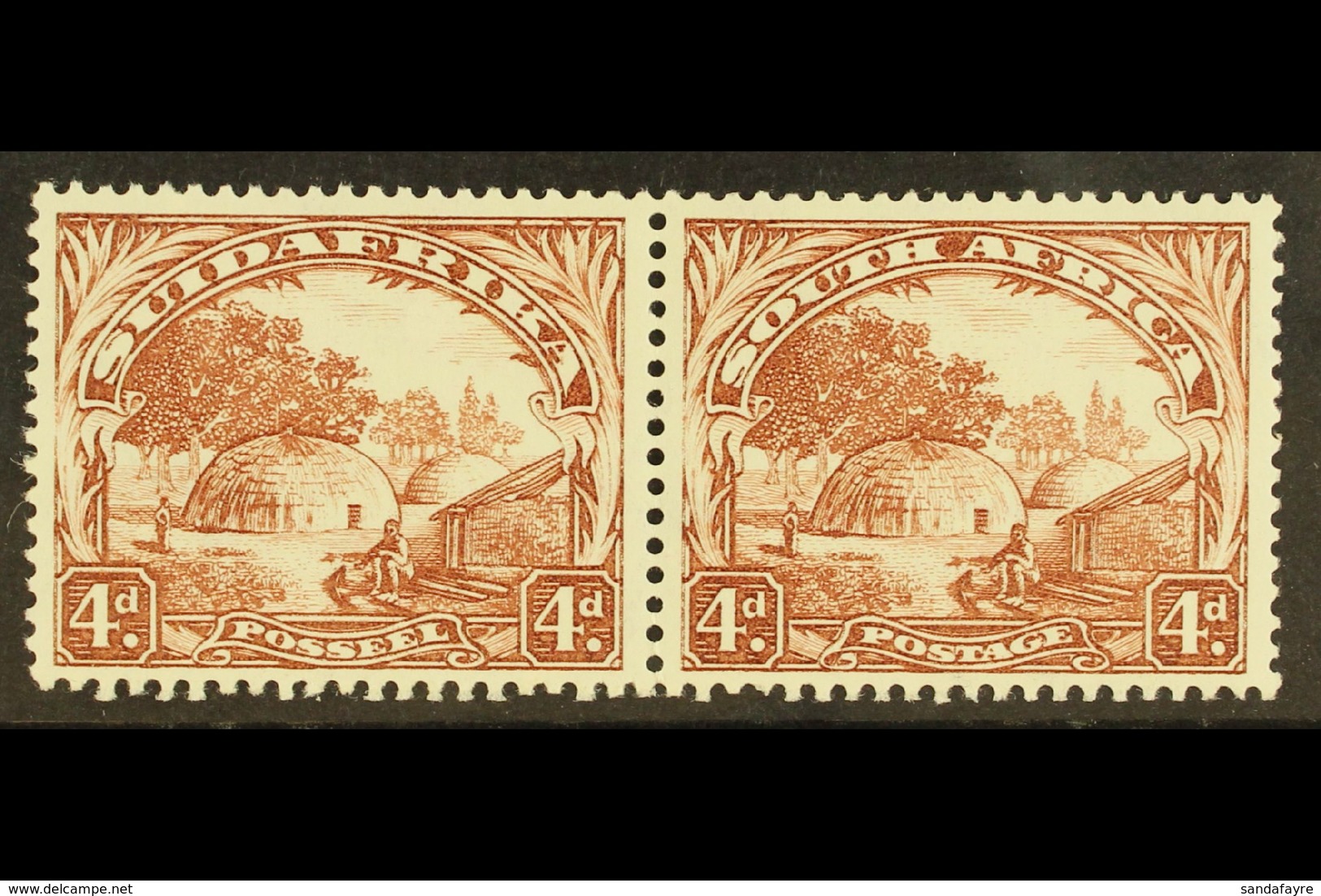 1930-44 4d Brown Wmk Upright, SG 46, Fine Mint Horiz Pair, Fresh. (2 Stamps) For More Images, Please Visit Http://www.sa - Non Classificati