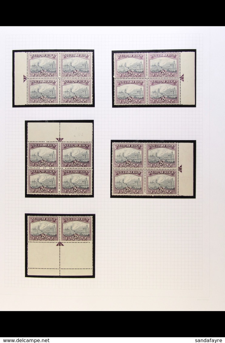 1933-48 2d Grey & Dull Purple, ALL FOUR ARROW BLOCKS OF From Top, Left & Right Margins In Blocks Of 4, Bottom Margin Exa - Unclassified