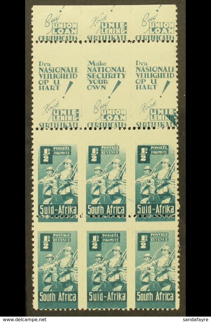 BANTAM WAR EFFORT VARIETY 1942-4 ½d Greenish Blue, Top Marginal Pair Of 2 Units With MISPLACED PERFORATIONS, SG 97b (Uni - Unclassified