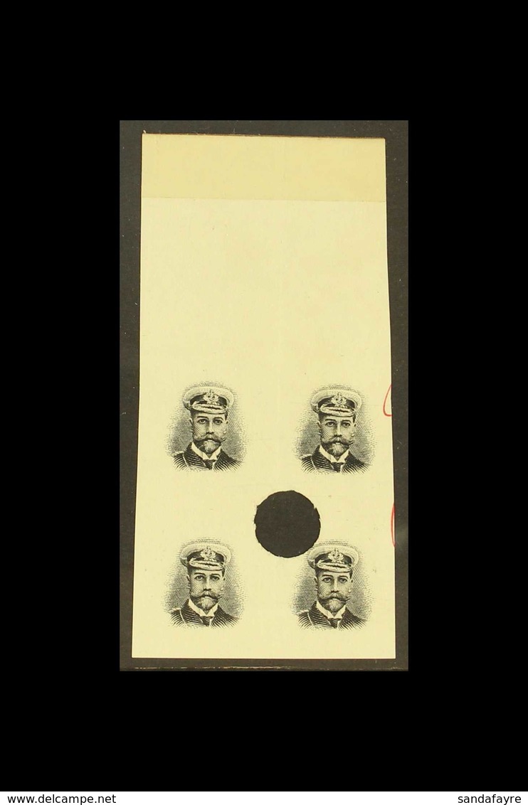 1924 Admiral Imperf Punched Proof Block Of 4 In Black Of Head Only ( For 2d, 4d, 6d, 1s, 1s 6d And 2s Values) From The W - Südrhodesien (...-1964)