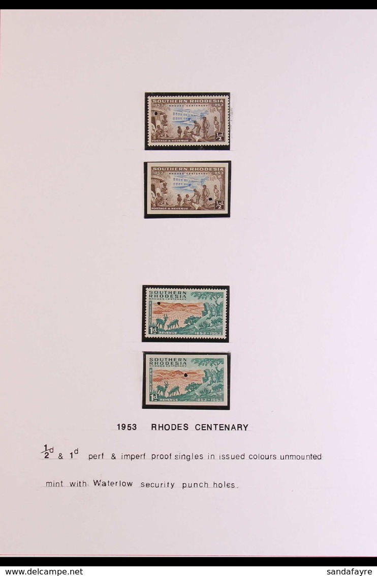 1953 Rhodes Birth Centenary Complete Set In Corner Blocks Of 4, SG 71/5, With Complete Set As Both Perf And Imperf Punch - Rodesia Del Sur (...-1964)