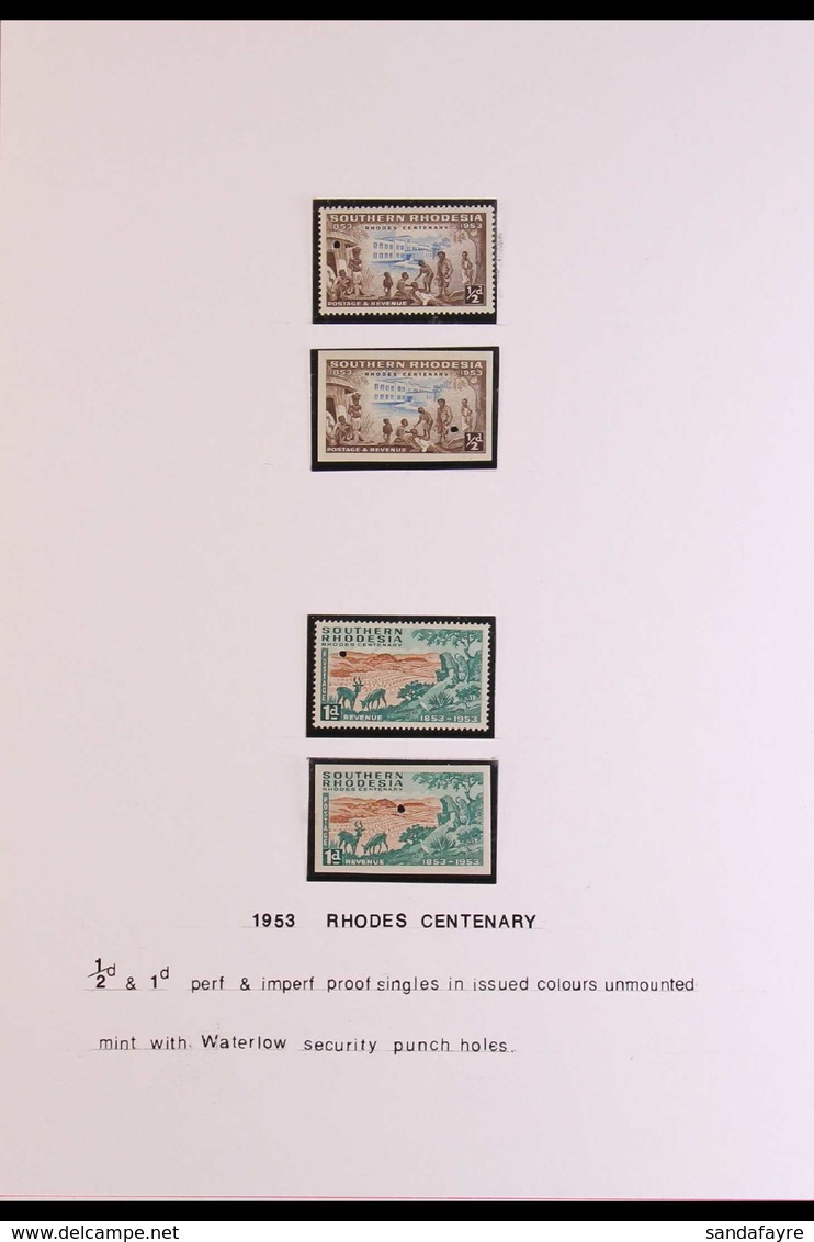 1953 Rhodes Birth Centenary Complete Set In Corner Blocks Of 4, SG 71/5, With Complete Set As Both Perf And Imperf Punch - Südrhodesien (...-1964)