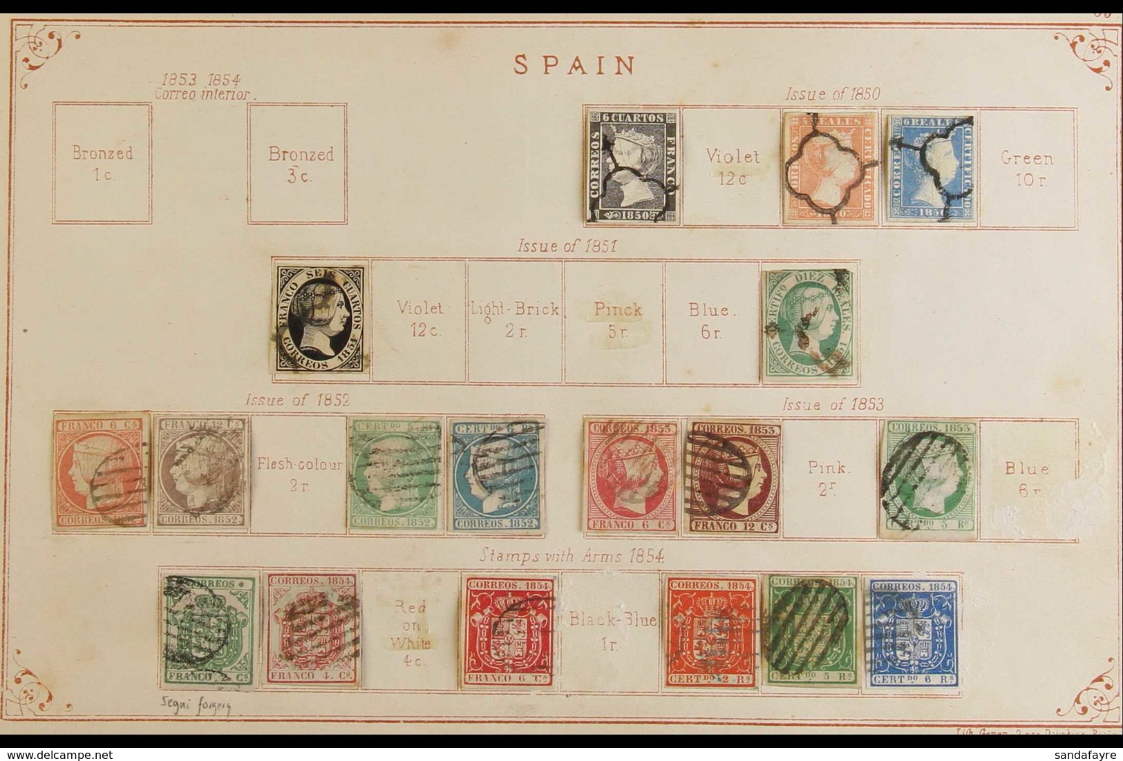 1850-1867 "OLDE TYME" COLLECTION On Ancient Lallier Pages, Some Mint But Mostly Used Stamps, Includes (all Used) 1850 6c - Otros & Sin Clasificación