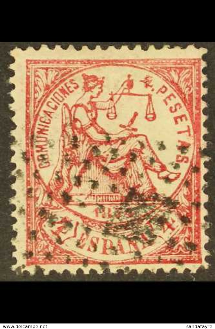 1874 4p Carmine Allegory Of Justice (SG 225, Edifil 151, Mi 143), Fine Used With Dotted Cancel. For More Images, Please  - Andere & Zonder Classificatie