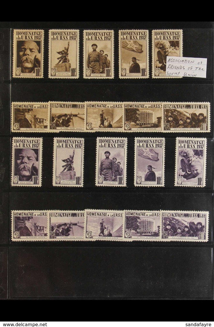 1937 HOMAGE TO THE USSR. A Beautiful Collection Of 10c Civil War Stamps Produced By The Association Of Friends Of The So - Sonstige & Ohne Zuordnung