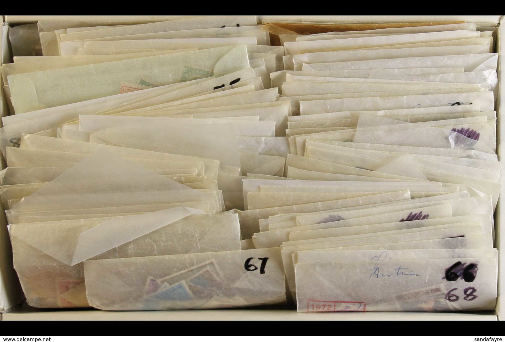 20TH CENTURY UNCHECKED SORTER. A Small Box Stuffed With Glassine Filled With An Apparently Mostly Used Range, At A Glanc - Other & Unclassified