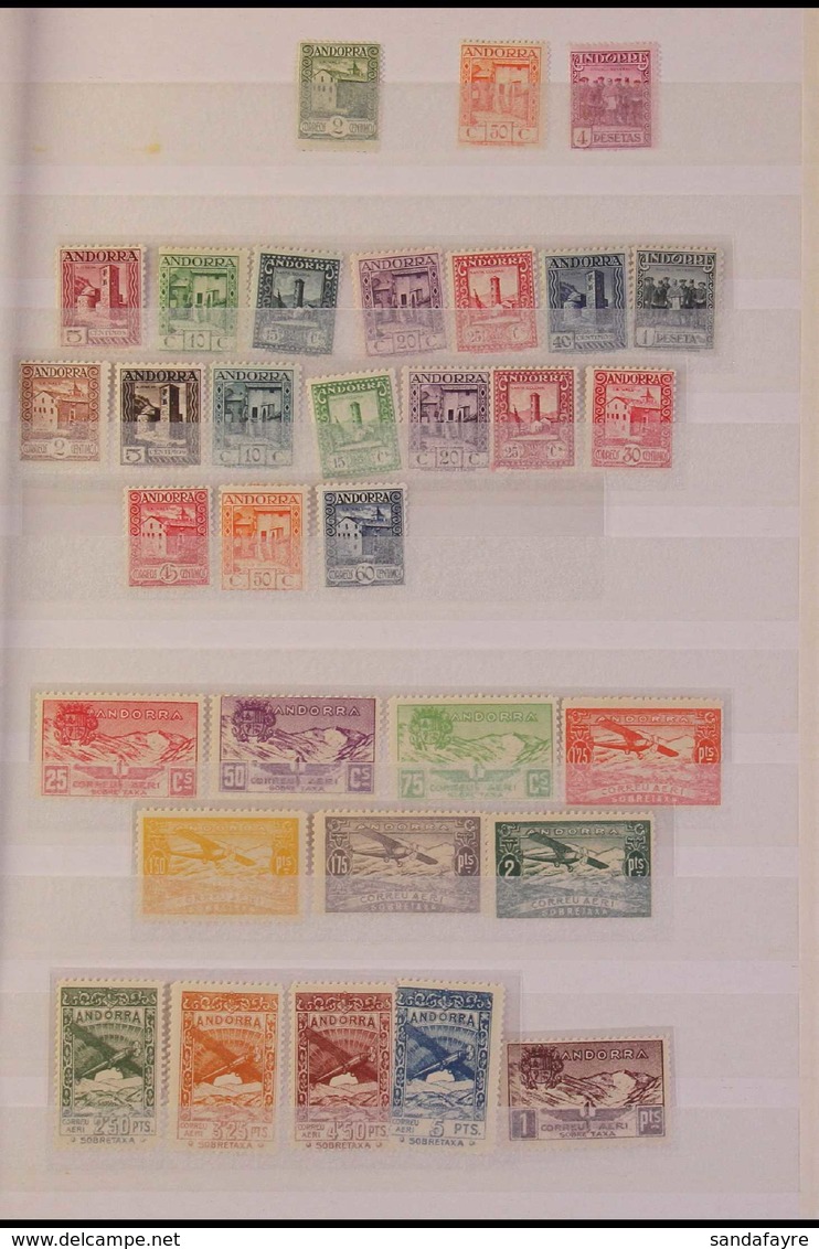 ANDORRA 1929 - 1949 MINT / CHIEFLY NEVER HINGED MINT COLLECTION Includes 1929-38 Perf 14 Selection To 4p, Perf 11½ Selec - Andere & Zonder Classificatie