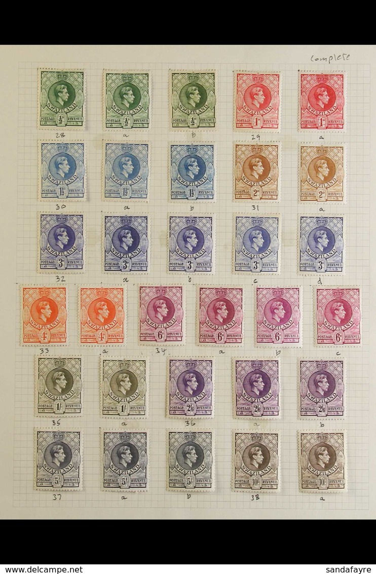 1937-1949 COMPLETE FINE MINT COLLECTION On Leaves, All Different, Includes 1938-54 Set With All Shades & Perf Types, 194 - Swasiland (...-1967)