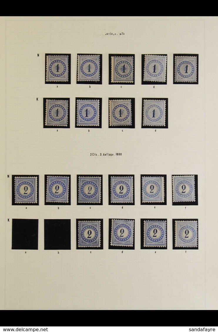 POSTAGE DUES 1878-1882 MINT COLLECTION With Many Shades, Frame Types And Normal/inverted Frames Varieties Presented In H - Altri & Non Classificati