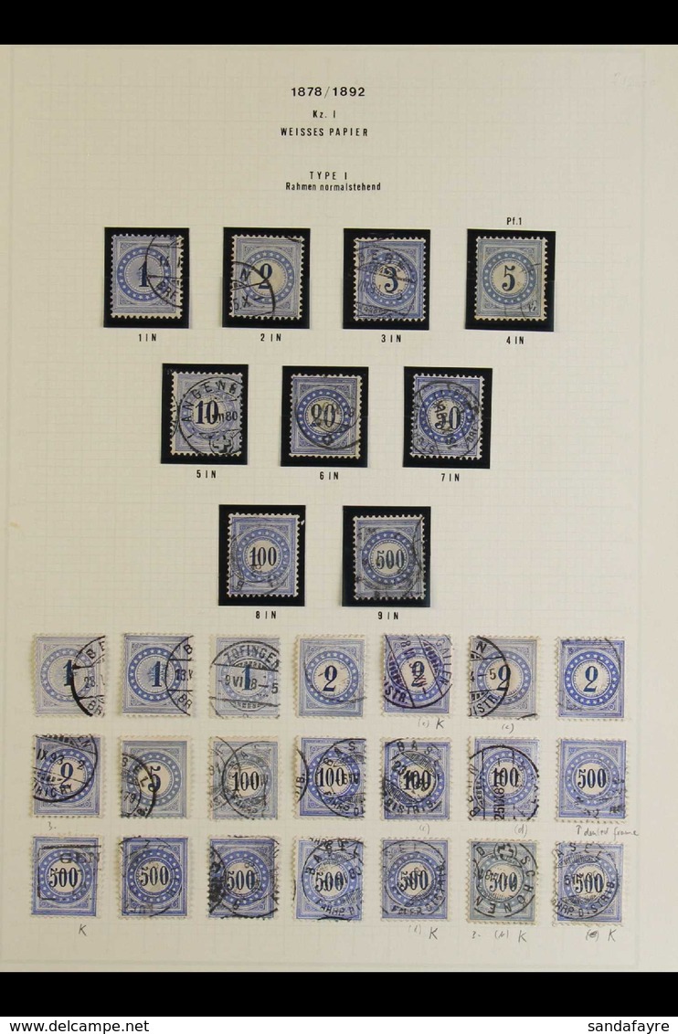 POSTAGE DUES 1878-1882 SEMI-SPECIALIZED USED COLLECTION With Many Shades, Minor Plate Flaws, Frame Types And Normal/inve - Sonstige & Ohne Zuordnung