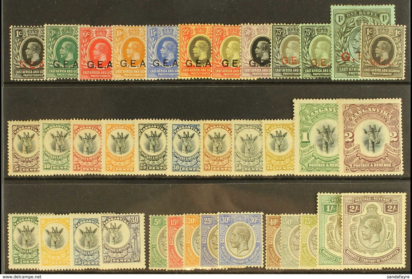 1917-31 MINT ACCUMULATION - All Different Group, Incl. 1917-21 To 1r, 1922-4 Giraffes All Values To 2s, 1925 New Colours - Tanganyika (...-1932)