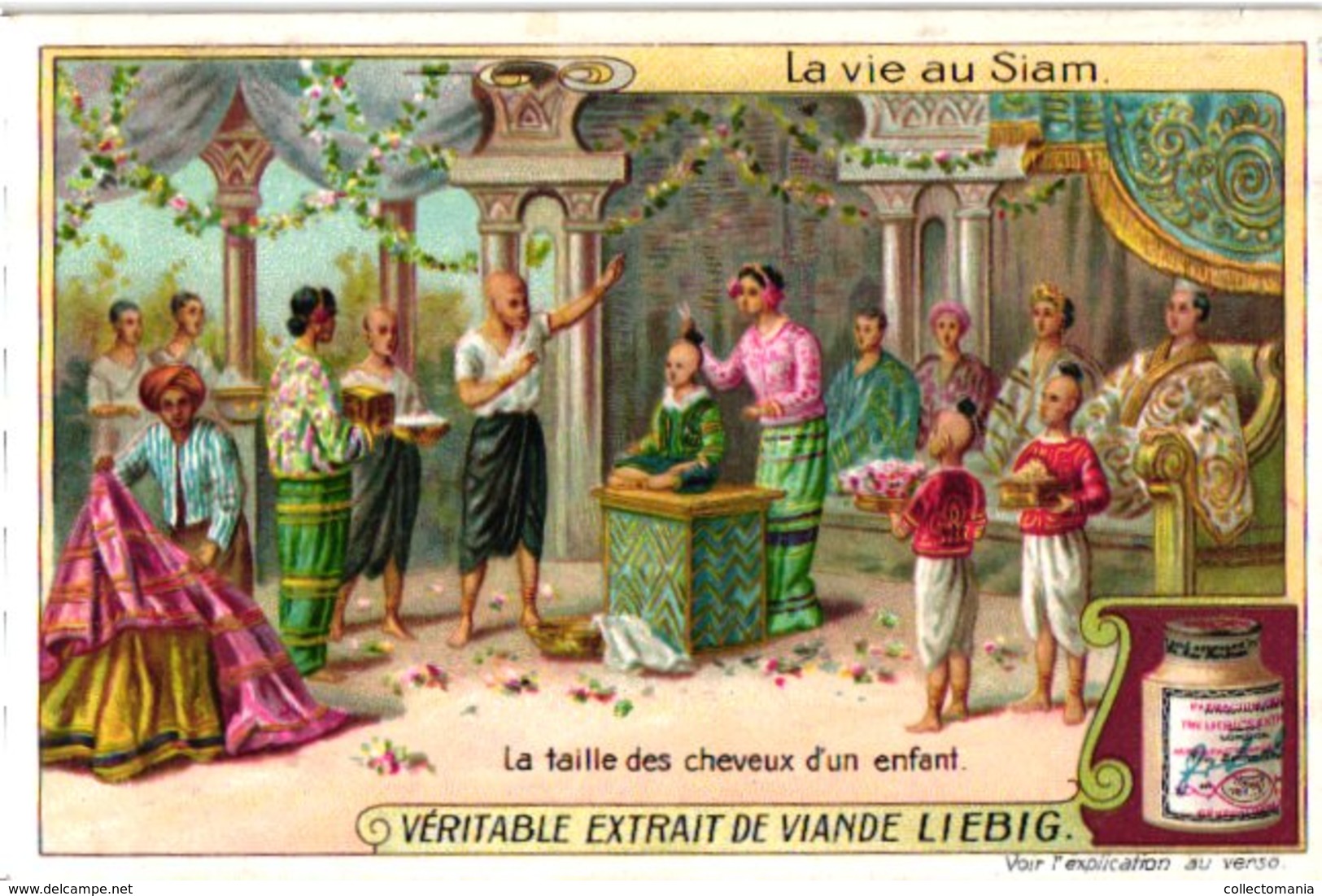 0982  Liebig 6 Cards- C1909-Life In Siam-Vie Au Siam-Cheveux D'Enfant-Enterrement-Eléphant Blanc-Noble-Chans-Bangkok - Liebig