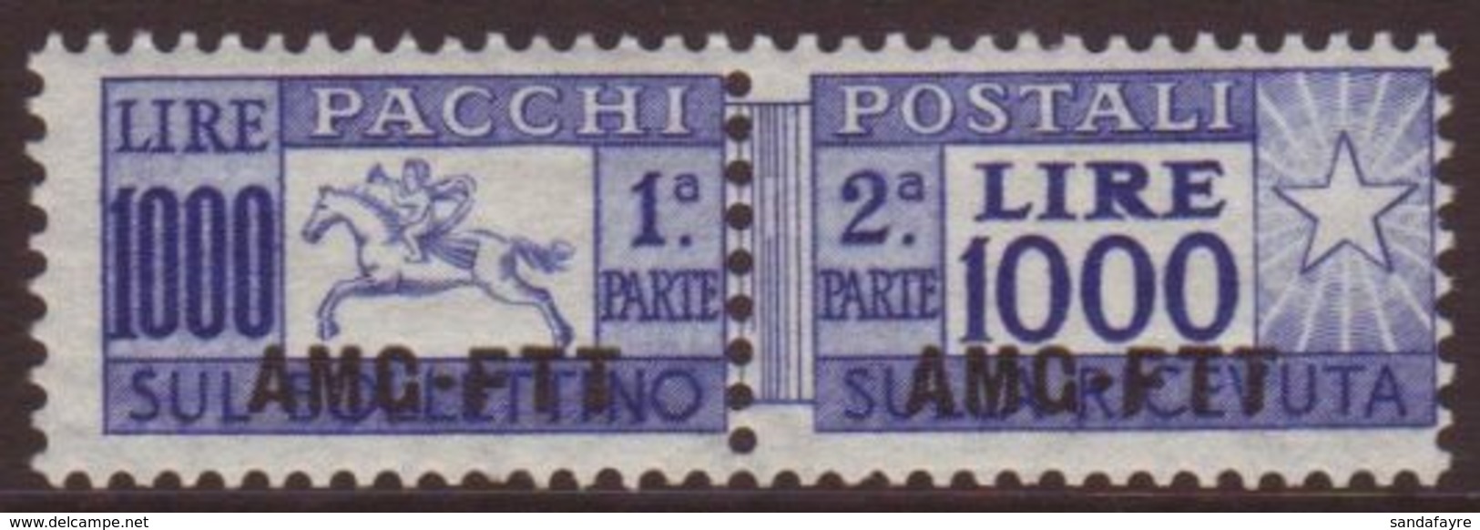 ZONE A 1954 Parcel Post 1000L, Sass 26, Never Hinged Mint Horizontal Pair. For More Images, Please Visit Http://www.sand - Otros & Sin Clasificación