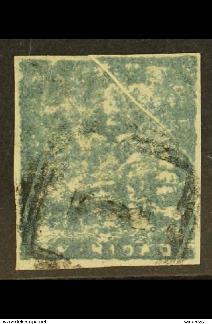 1852-60 (1d) Grey To Bluish Grey, Fifth Issue, PRE-PRINTING PAPER FOLD Across Top Right Corner, SG 19, Fine Used, Four M - Trinidad Y Tobago