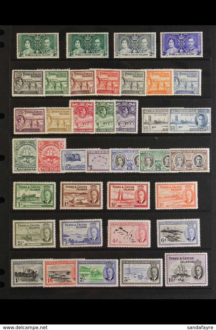 1937-50 MINT COLLECTION. An ALL DIFFERENT Collection Of Sets Inc 1938-45 Set Of All Values (missing Additional 1945 6d & - Turks & Caicos