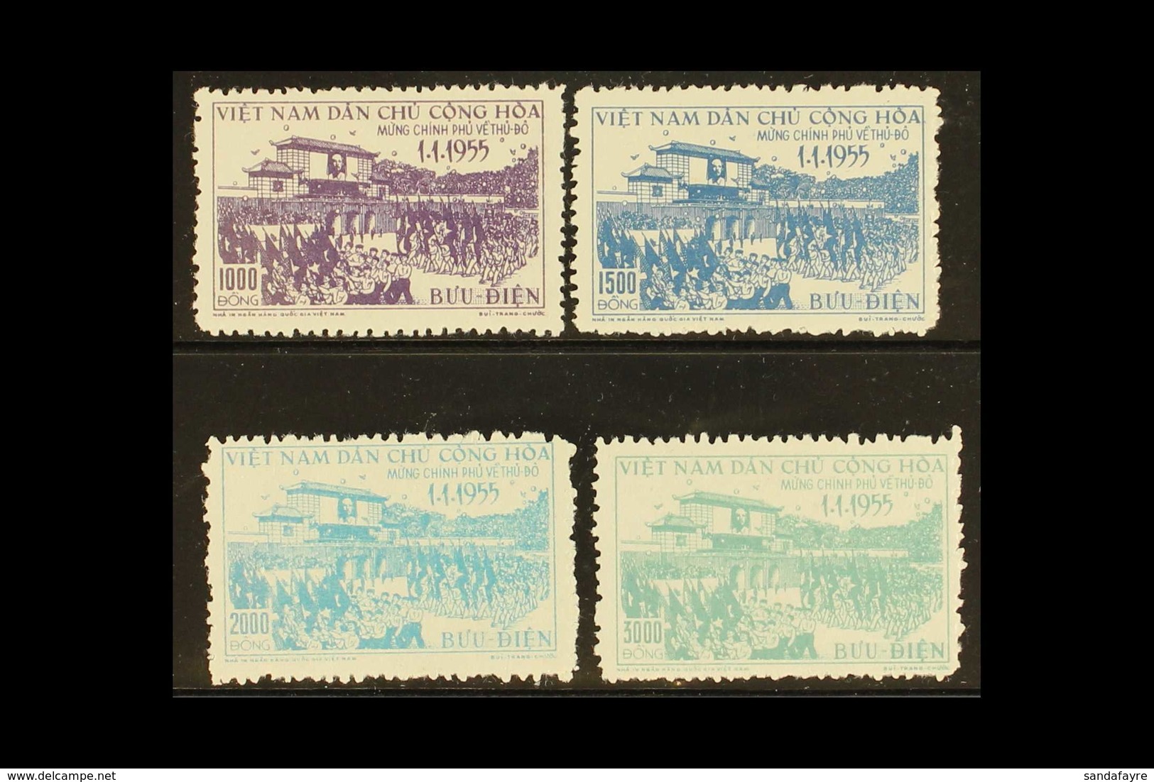 1956 Return Of Government To Hanoi Complete Set (SG N42/45, Scott 28/31), Fine Unhinged Unused No Gum As Issued, Fresh & - Viêt-Nam