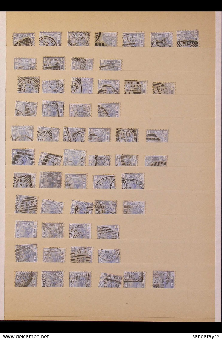 1880-83 2½D BLUE - PARTIAL PLATE RECONSTRUCTION (SG 157) PLATE 21 - A Partly Complete Used Reconstruction With 111 Of Th - Sonstige & Ohne Zuordnung