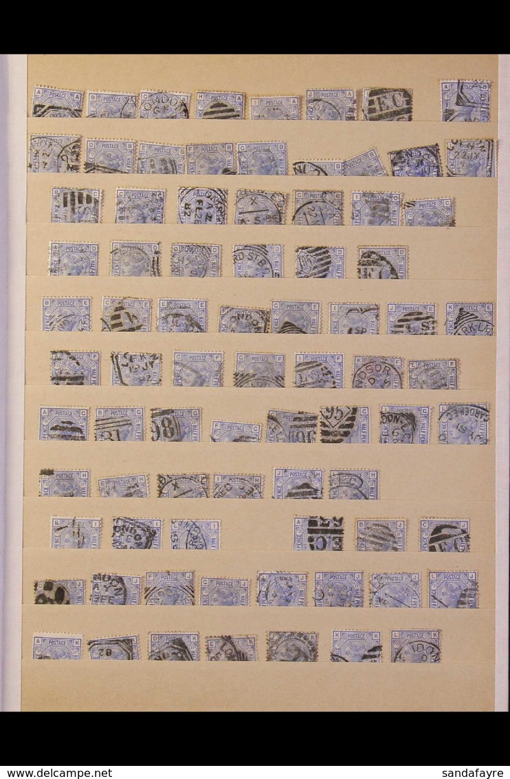 1880-83 2½D BLUE - PARTIAL PLATE RECONSTRUCTION (SG 157) PLATE 23 - A Partly Complete Used Reconstruction With 142 Of Th - Other & Unclassified