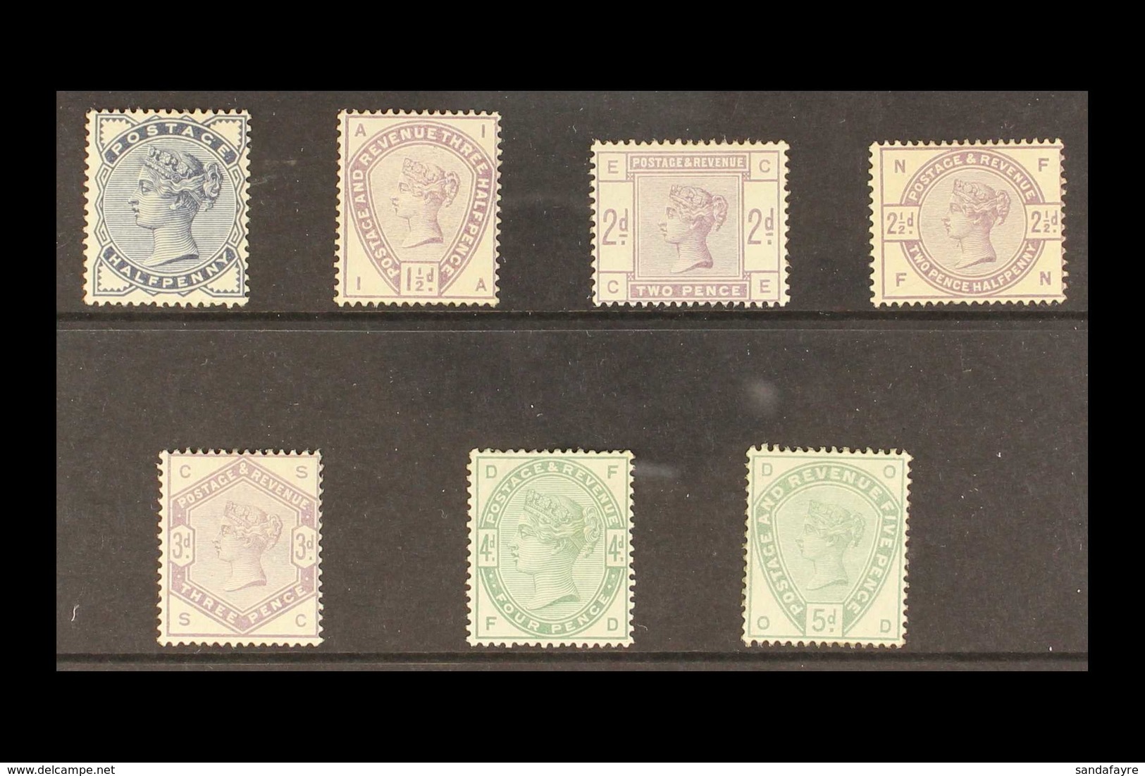 1883-84 'lilacs And Greens' Set Complete To 5d, SG 187/93, Mint Very Lightly Hinged, Cat £1925 (7 Stamps) For More Image - Sonstige & Ohne Zuordnung