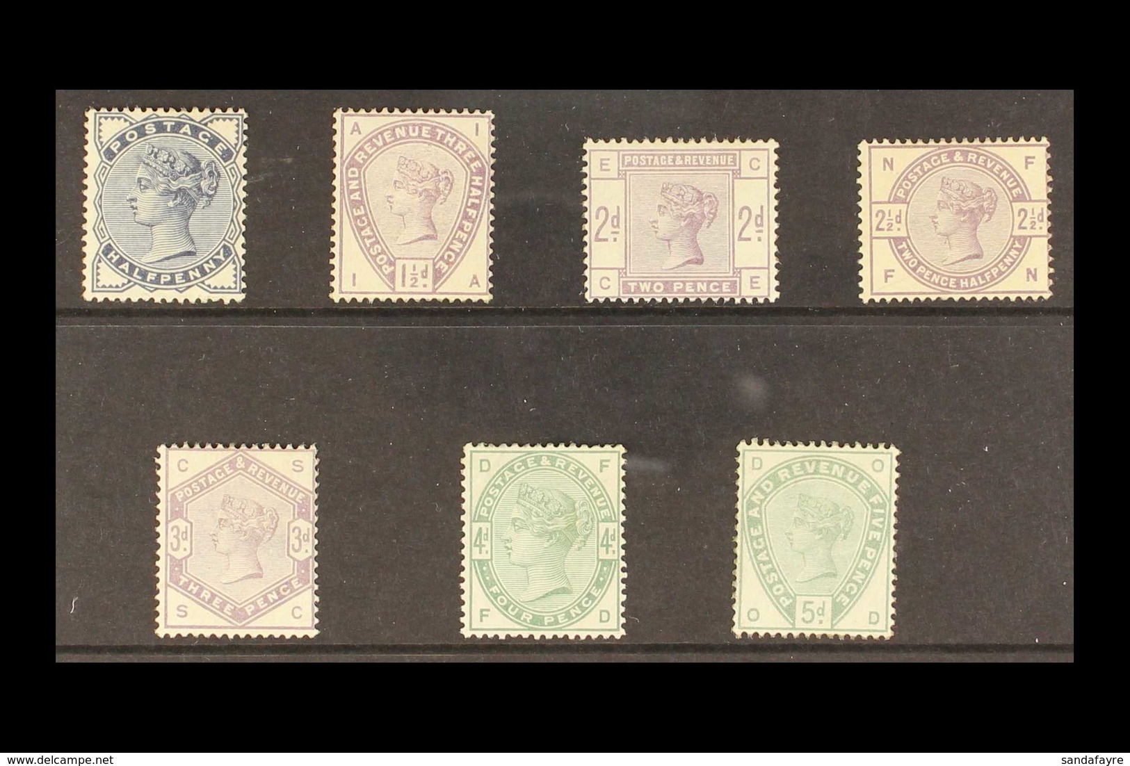 1883-84 'lilacs And Greens' Set Complete To 5d, SG 187/93, Mint Very Lightly Hinged, Cat £1925 (7 Stamps) For More Image - Otros & Sin Clasificación
