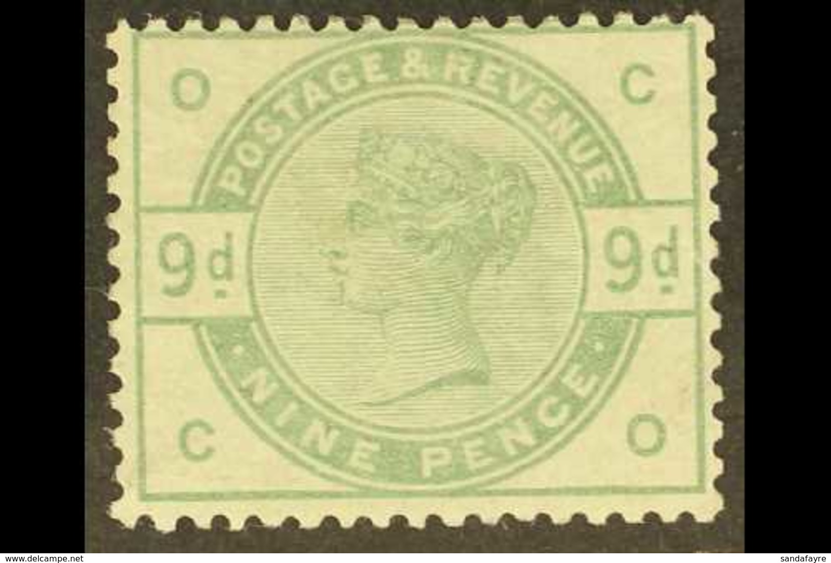 1883-84 9d Dull Green, SG 195, Mint Very Lightly Hinged, Cat £1250. For More Images, Please Visit Http://www.sandafayre. - Other & Unclassified