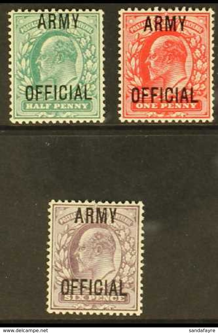 OFFICIALS: ARMY 1902 ½d, 1d And 6d, SG O48/50, Very Fine Mint. (3 Stamps) For More Images, Please Visit Http://www.sanda - Sin Clasificación