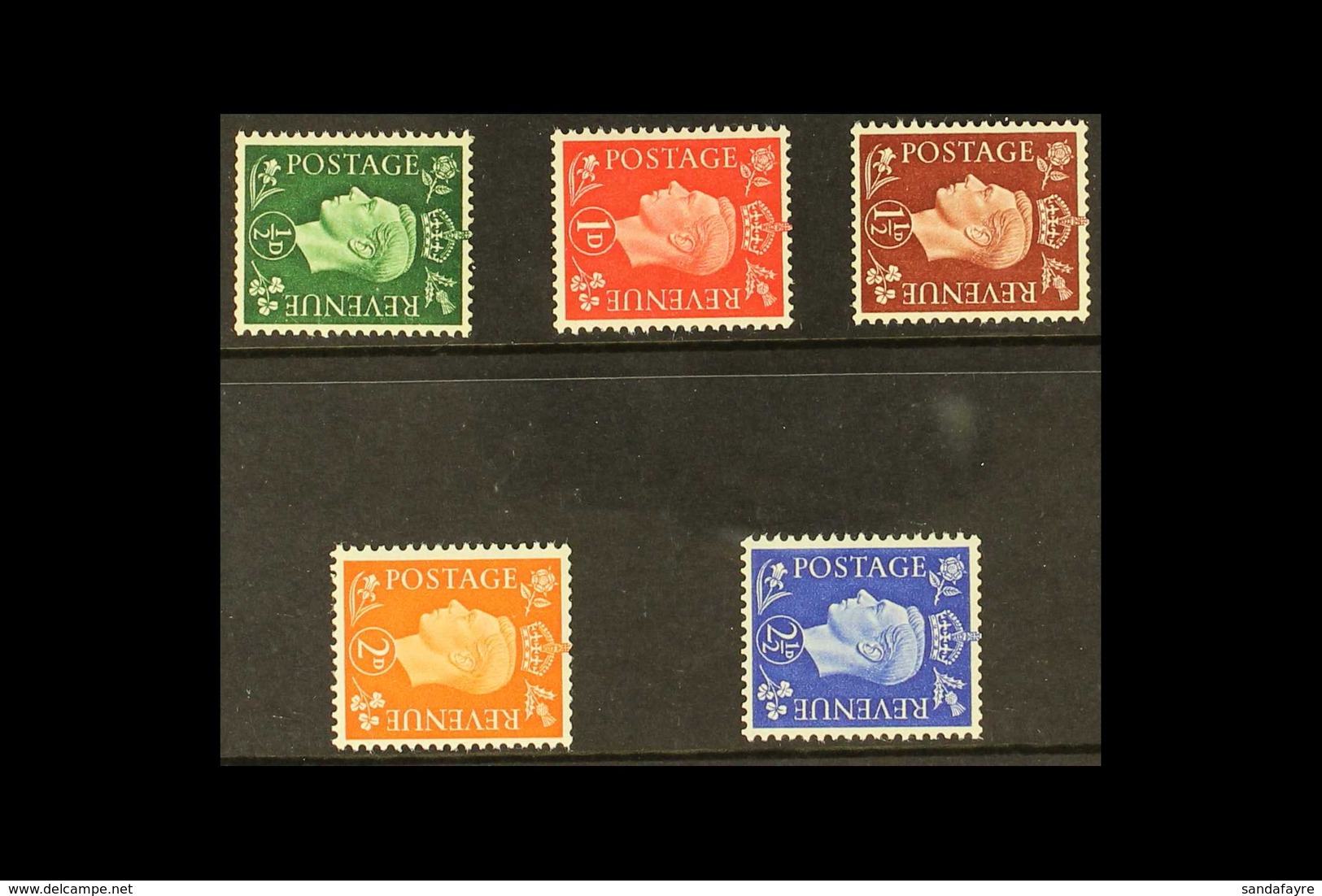 1937-47 Dark Colours WATERMARK SIDEWAYS Set, SG 462a/466a, Never Hinged Mint (5 Stamps) For More Images, Please Visit Ht - Zonder Classificatie