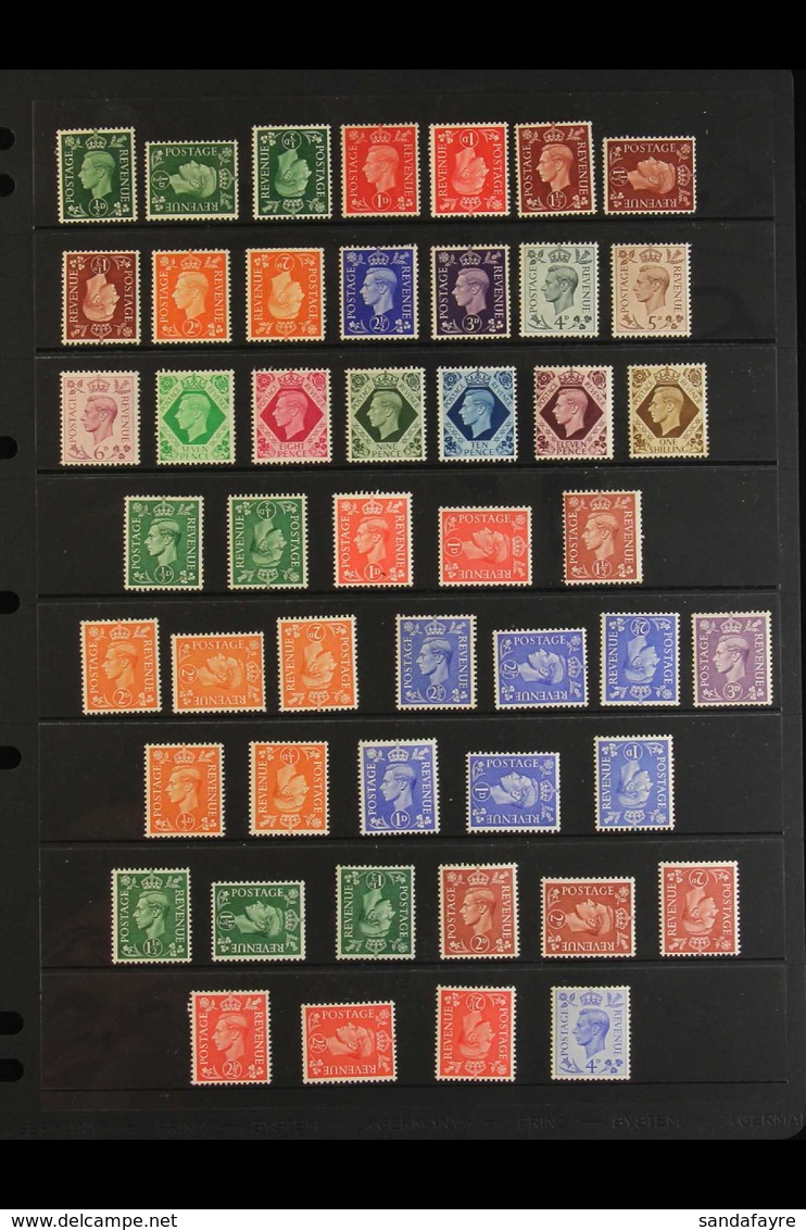1937-52 KING GEORGE VI DEFINITIVES CAT £3000+ A Never Hinged Mint, Fine Mint And Used Large Assembly On Album Pages, Wit - Ohne Zuordnung