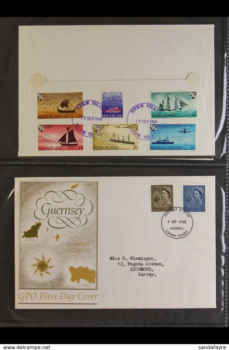 GUERNSEY 1968-2006 FIRST DAY COVERS COLLECTION Housed In Two Cover Albums, With Definitives Incl. High Values, Commemora - Altri & Non Classificati