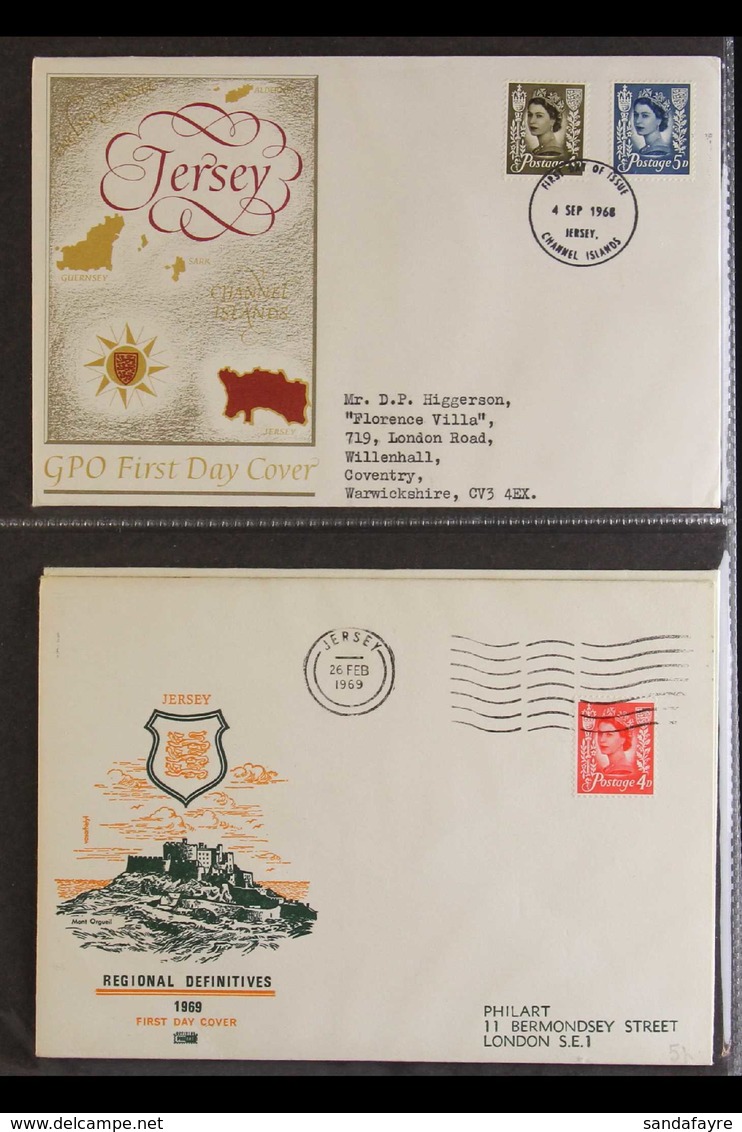 JERSEY 1968-2006 FIRST DAY COVERS COLLECTION Housed In Five Cover Albums, Definitives Incl. High Values, Commemoratives  - Other & Unclassified