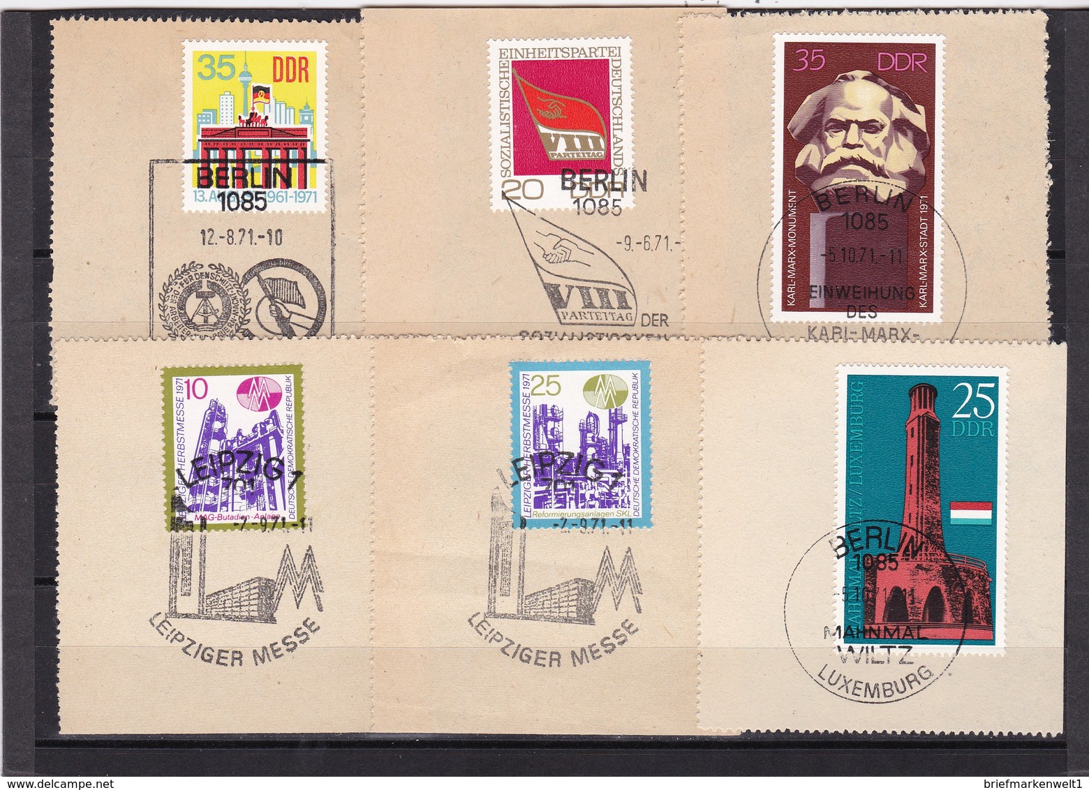 DDR, Nr. Lot Von Marken Aus 1971 Mit SST Auf Briefstück (K 3948) - Gebraucht