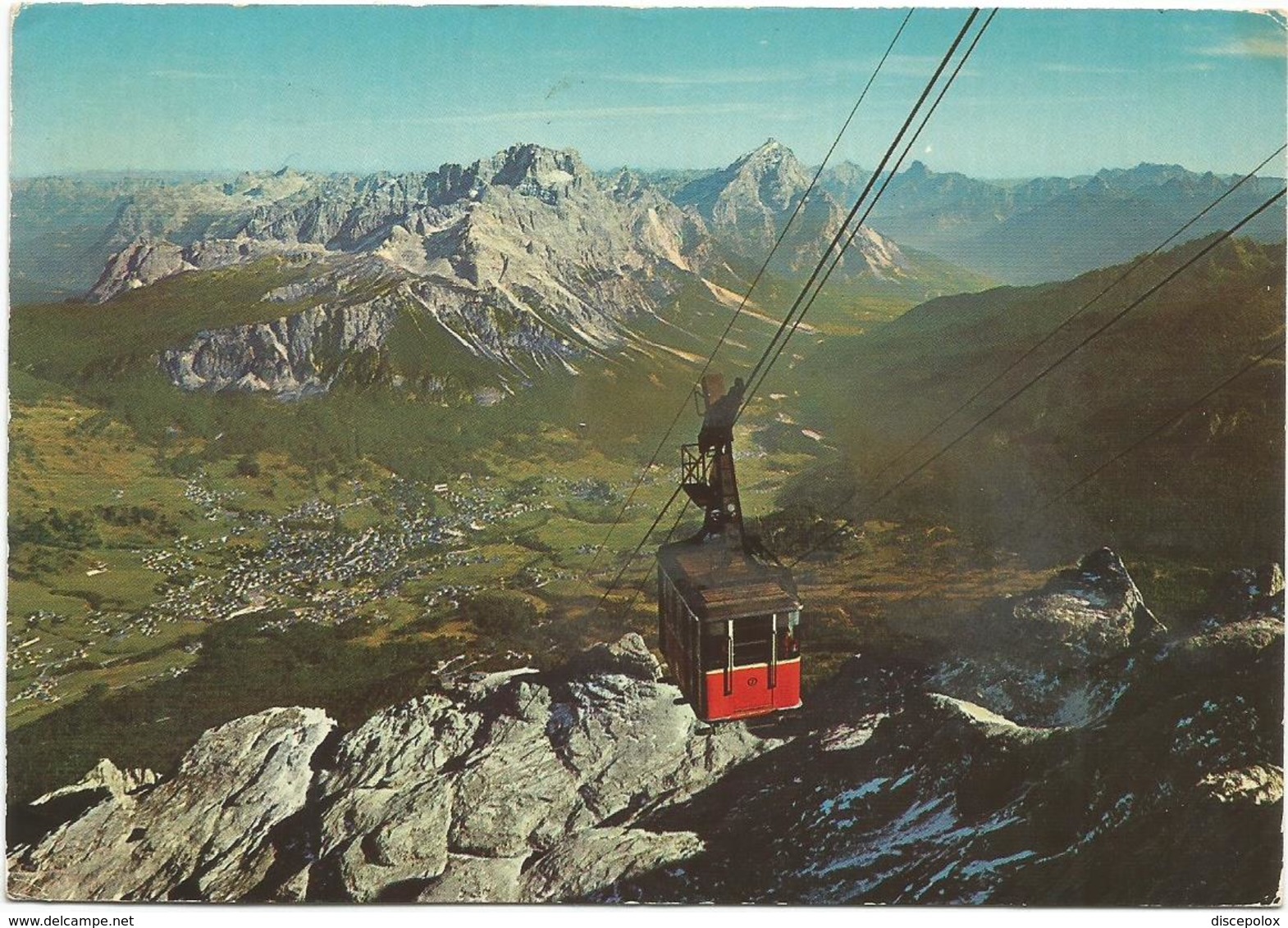 V3783 Cortina D'Ampezzo (Belluno) - Funivia Freccia Nel Cielo Da Tofana Di Mezzo Verso La Conca / Viaggiata 1974 - Altri & Non Classificati