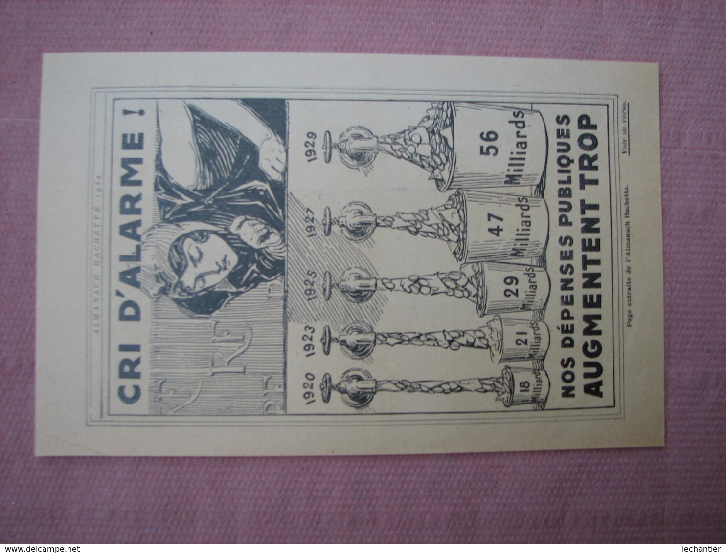 Tract Hachette 1932 " Nos Dépenses Publiques Augmentent Trop" - Otros & Sin Clasificación