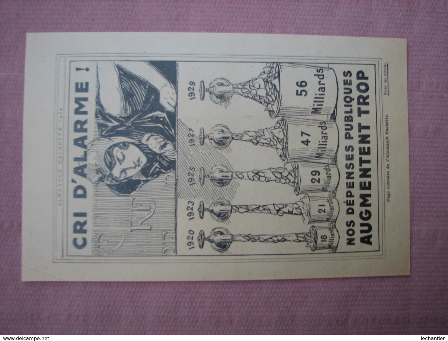 Tract Hachette 1932 " Nos Dépenses Publiques Augmentent Trop" - Altri & Non Classificati