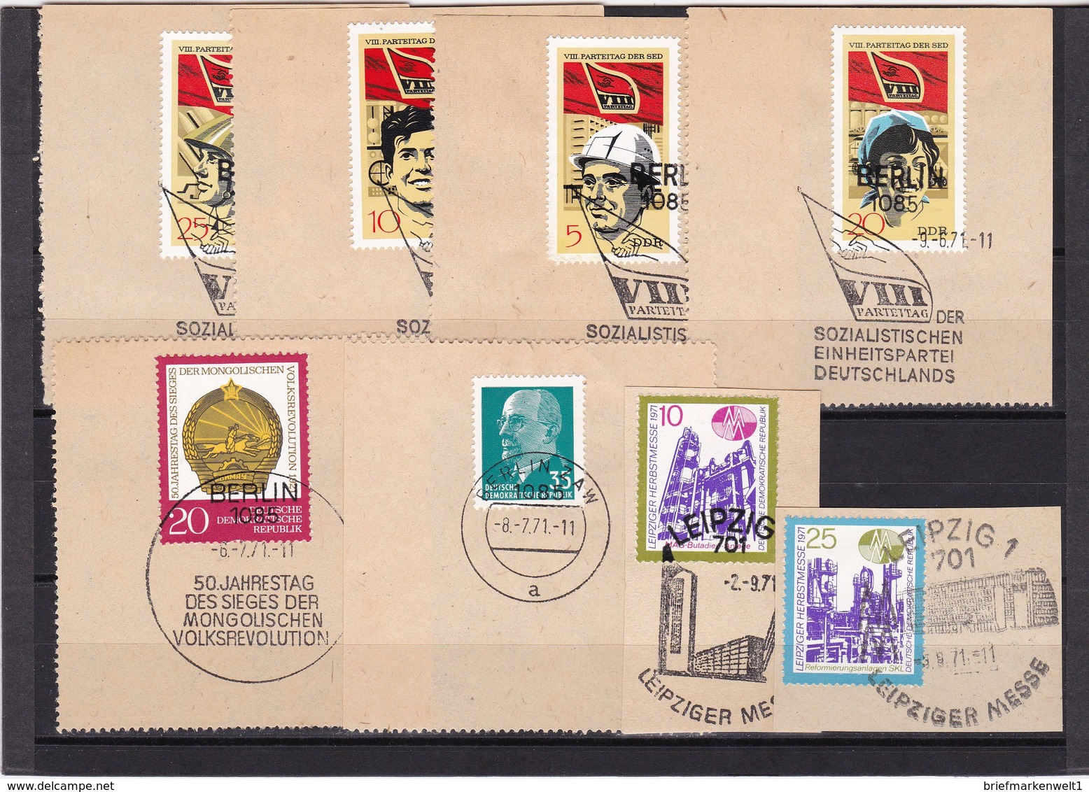 DDR, Lot Von Marken Aus 1971 Mit SST Auf Briefstück (K 3950) - Gebraucht