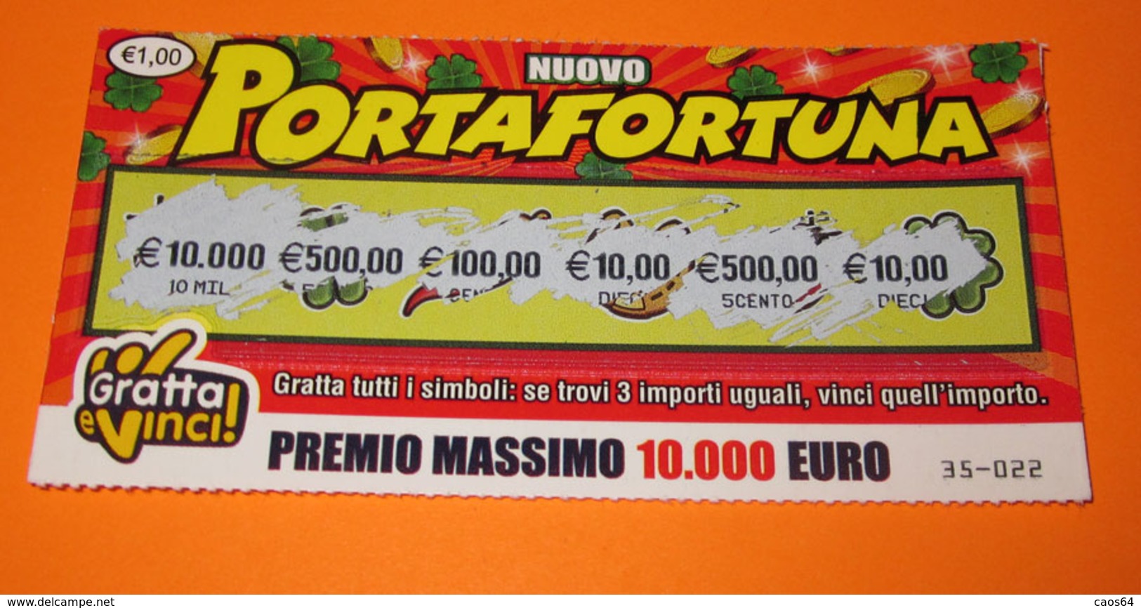 GRATTA E VINCI PORTAFORTUNA - Biglietti Della Lotteria